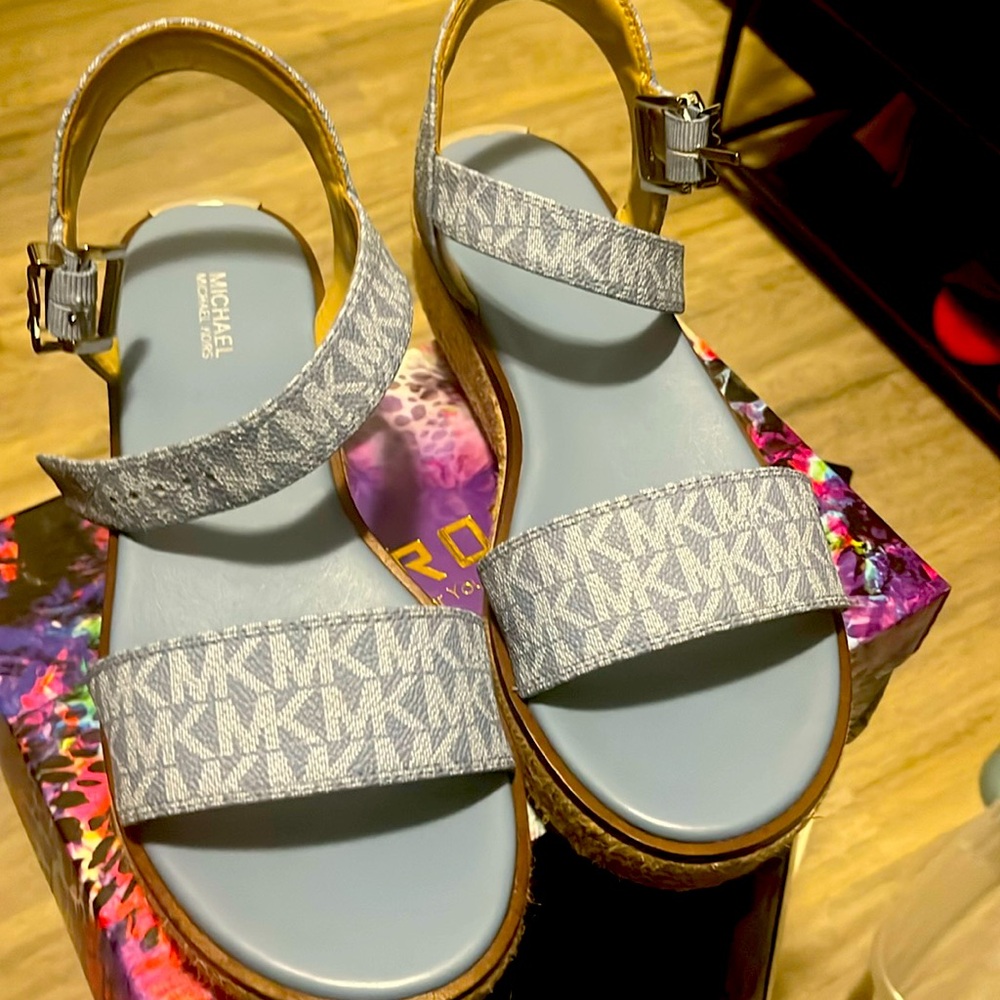 Michael Kors blueish gray Sandals